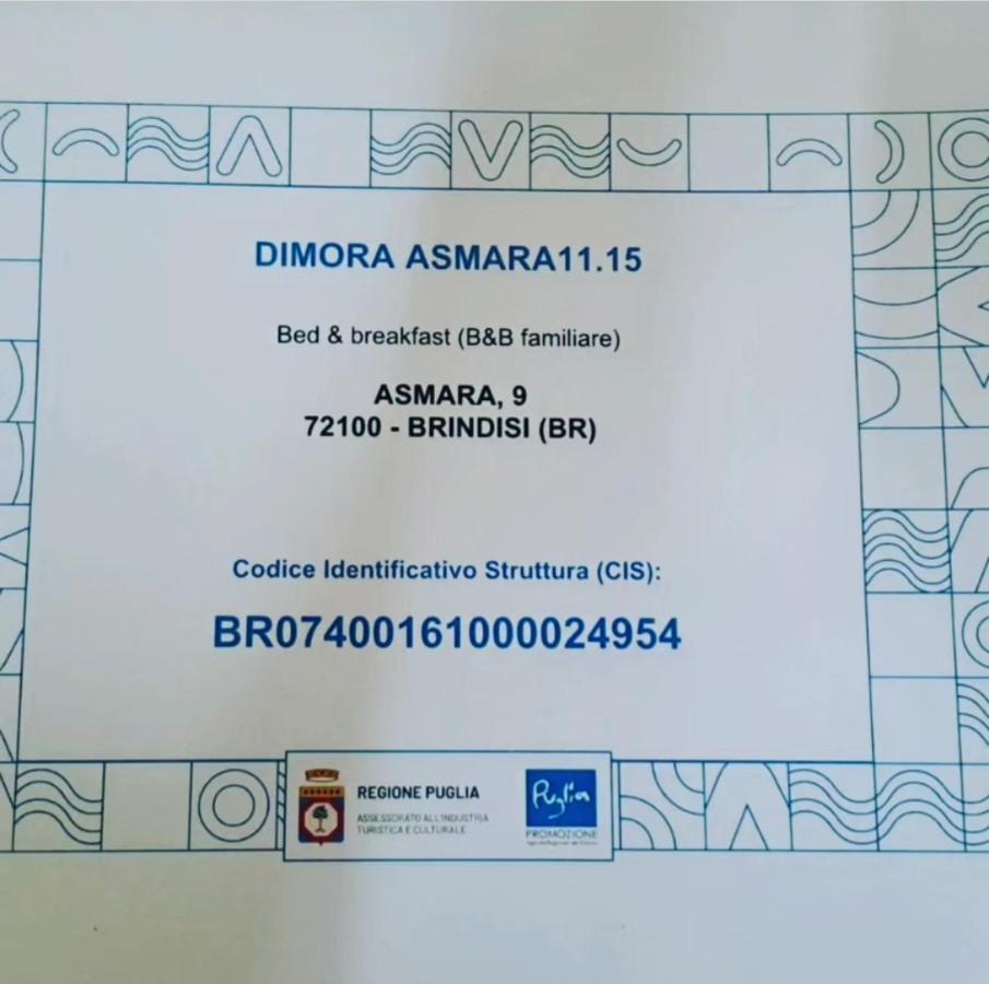 Dimora Asmara 11 15 Leilighet Brindisi Eksteriør bilde